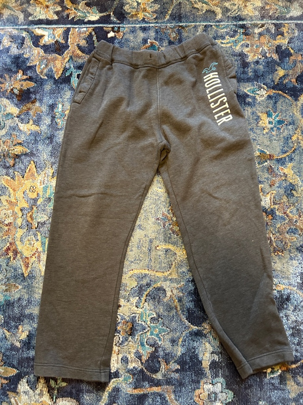 Hollister Charcoal Gray Logo Joggers